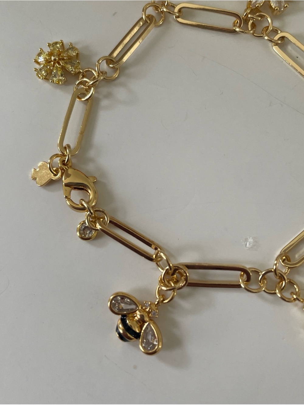 kate spade Gold Bee & Floral Charm Link Bracelet - Picture 4 of 6
